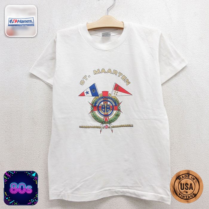 ヘインズ 80s 半袖Tシャツ セイリング ホワイト キッズ | 古着