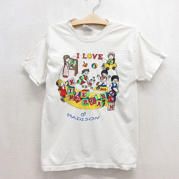 ヘインズ 00s 半袖Tシャツ MADISON ホワイト キッズ | 古着