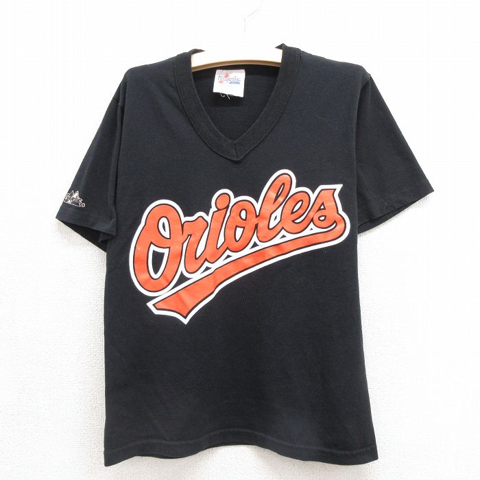 マジェスティック 00s 半袖Tシャツ ボルチモアオリオールズ ブラック キッズ | 古着