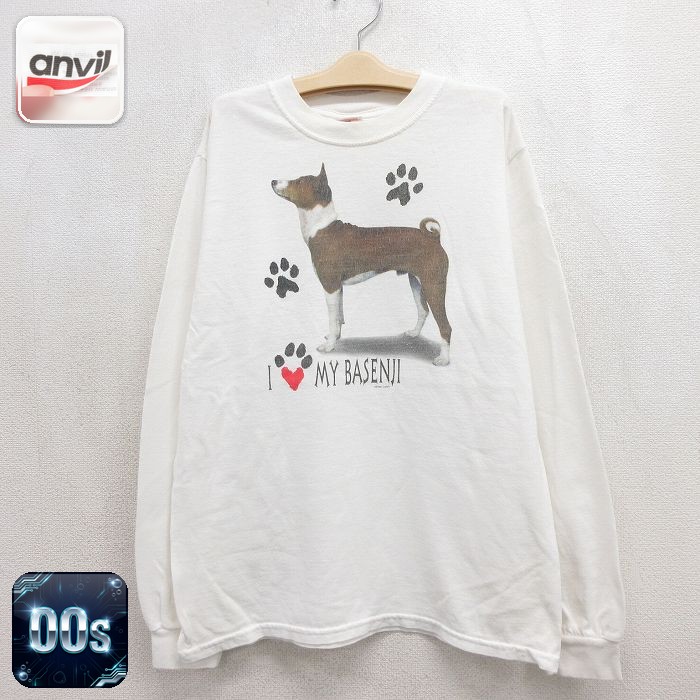 00s 長袖Tシャツ 犬 ホワイト キッズ | 古着