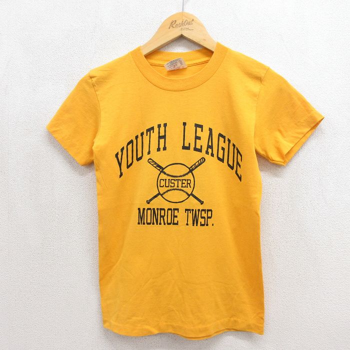 ユースリーグ 80s 半袖Tシャツ イエロー キッズ | 古着