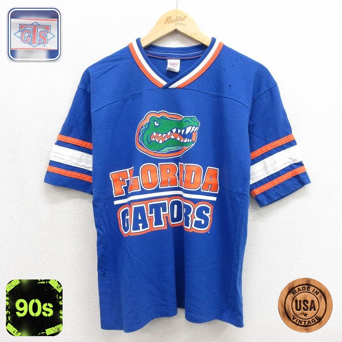 ゲイターズ 90s 半袖フットボールTシャツ ブルー キッズ | 古着