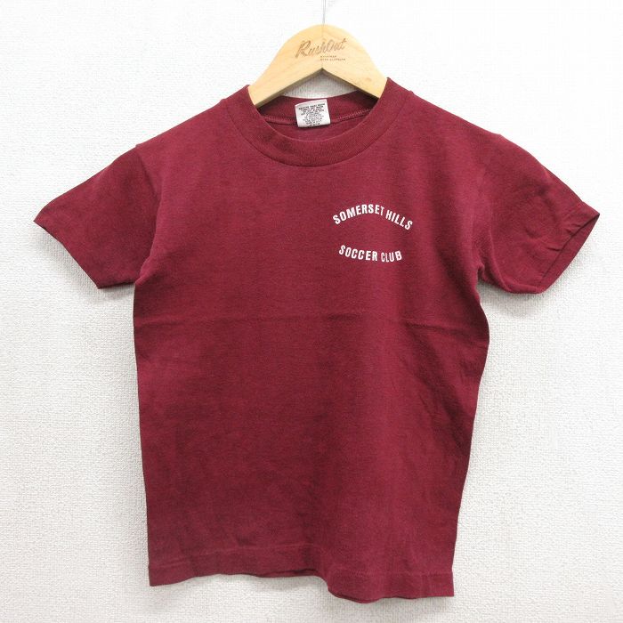 サッカークラブ 80s 半袖Tシャツ バーガンディ キッズ | 古着
