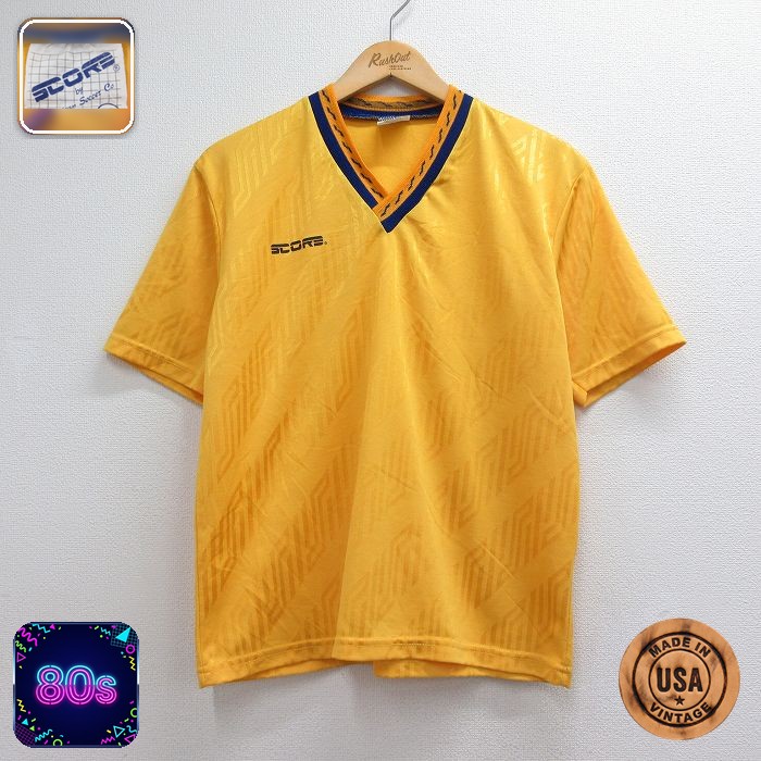 80s 半袖サッカーTシャツ イエロー キッズ | 古着
