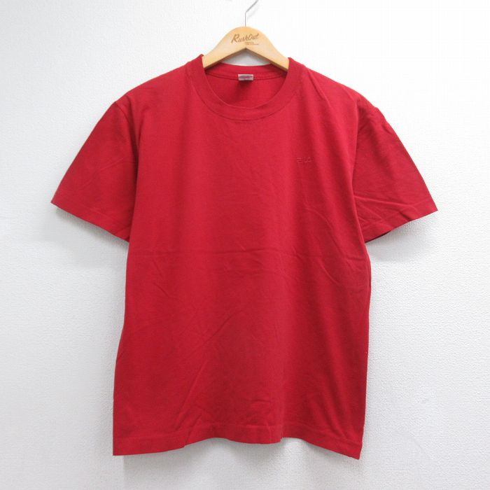 フィラ 00s 半袖Tシャツ ワンポイントロゴ レッド キッズ | 古着