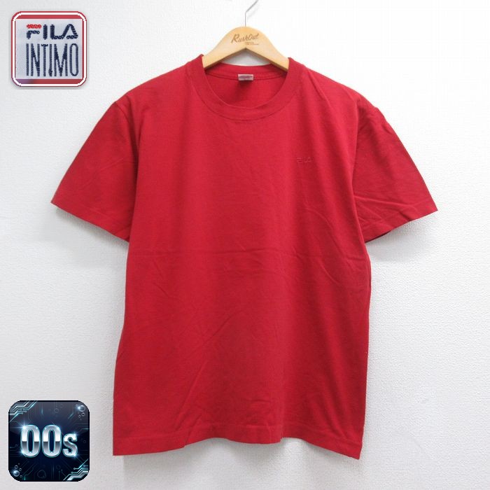 フィラ 00s 半袖Tシャツ ワンポイントロゴ レッド キッズ | 古着