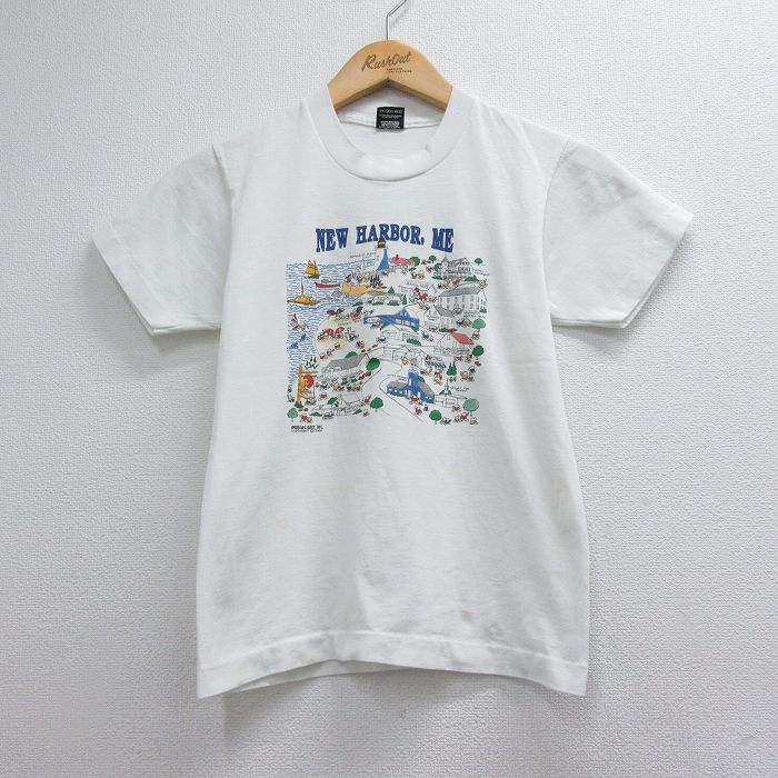 スクリーンスターズ 90s 半袖Tシャツ ニューハーバー ホワイト キッズ | 古着