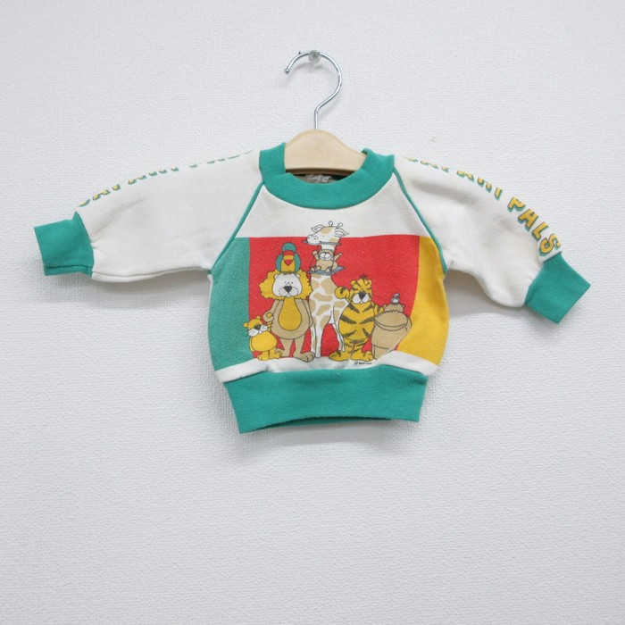 BABYFAM 80s ラグランスウェット ホワイト キッズ | 古着