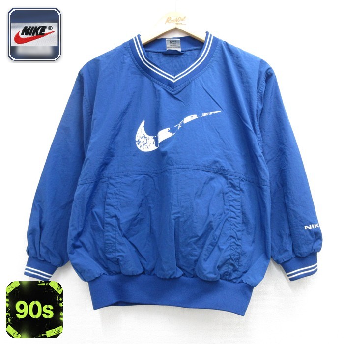 ナイキ 90s プルオーバージャケット ブルー キッズ | 古着