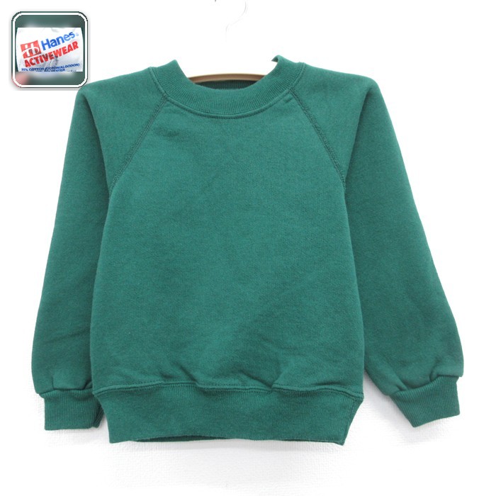 ヘインズ 90s 長袖スウェット ラグラン グリーン キッズ | 古着
