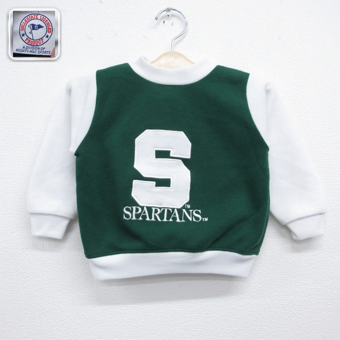 MightyMac 90s 長袖スウェット スパルタンズカレッジ グリーン キッズ | 古着