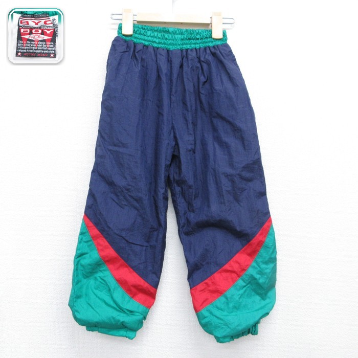 BYO BOY 90s パンツ ツートンカラー ネイビー キッズ | 古着