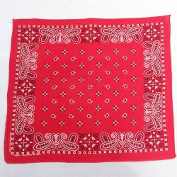 【30%OFF】中古 ビンテージ バンダナ 60年代 60s ギャラ入り TOWER ペイズリー柄 コットン 赤 レッド 【spe】 24jun17