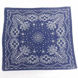 中古 ビンテージ バンダナ 60年代 60s ゾウマーク 花 コットン 紺【spe】 26mar18