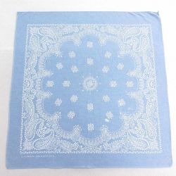 中古 バンダナ 80年代 80s ペイズリー柄 薄紺 霜降り 26mar18