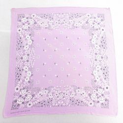 中古 ビンテージ バンダナ 70年代 70s 花 コットン 薄紫 26mar18