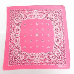 中古 ビンテージ バンダナ 70年代 70s 花 コットン USA製 ピンク 26mar18