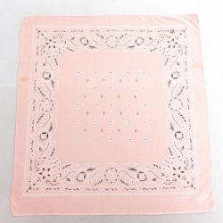 中古 バンダナ 90年代 90s 花 USA製 薄オレンジ 26mar18