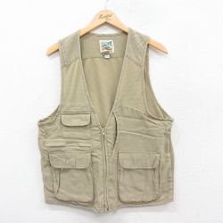 M★古着 ナイロン ベスト メンズ ベージュ カーキ 25jan06 中古 アウター