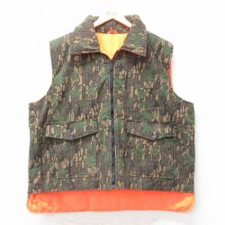 【50%OFF】XL★古着 ハンティング ベスト メンズ 90年代 90s TREBARK リバーシブル 大きいサイズ 茶他 ブラウン 迷彩 25jan31 中古 アウター