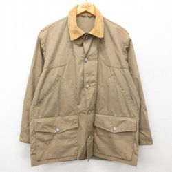 XL★古着 エディーバウアー 長袖 ハンティング ジャケット メンズ 90年代 90s ダック地 襟コーデュロイ ベージュ カーキ 25feb05 中古 アウター
