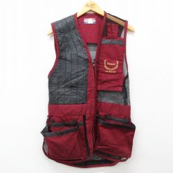 S★古着 フィッシング ベスト メンズ 90年代 90s USA製 エンジ 25feb05 中古 アウター