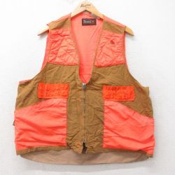 XL★古着 シアーズ ハンティング ベスト メンズ 80年代 80s バラ ダック地 茶他 ブラウン 25feb12 中古 アウター
