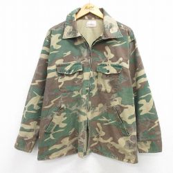 XL★古着 長袖 ハンティング ジャケット メンズ 90年代 90s USA製 緑 グリーン 迷彩 25feb20 中古 アウター