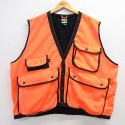 XL★古着 ハンティング ベスト メンズ 大きいサイズ オレンジ 25feb20 中古 アウター