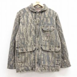 L★古着 長袖 ハンティング ジャケット メンズ 90年代 90s USA製 ベージュ系 カーキ 迷彩 内側キルティング 25feb25 中古 アウター
