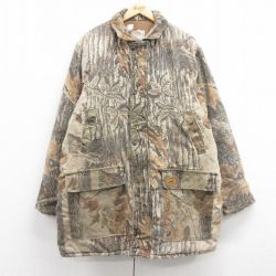 【50%OFF】XL★古着 ダックスバック 長袖 ハンティング ジャケット メンズ 90年代 90s リアルツリー 大きいサイズ ロング丈 USA製 茶 ブラウン 迷彩 内側キルティング 25mar06 中古 アウター
