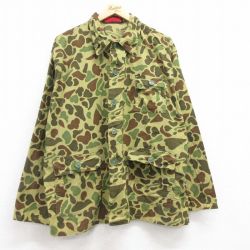 XL★古着 長袖 カバーオール メンズ 90年代 90s ダックハンターカモ 大きいサイズ コットン 緑 グリーン 迷彩 25mar06 中古 アウター