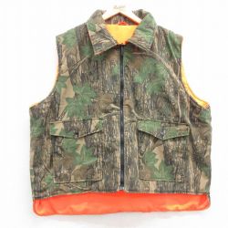 XL★古着 ハンティング ベスト メンズ TREBARK リバーシブル 大きいサイズ 茶 ブラウン 迷彩 25mar06 中古 アウター