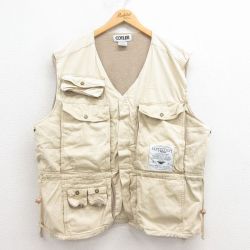 【20%OFF】XL★古着 COTLER ハンティング ベスト メンズ 00年代 00s 大きいサイズ コットン ベージュ カーキ 25aug12 中古 アウター