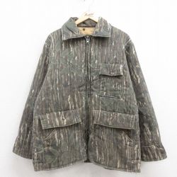 XL★古着 SAFTBAK 長袖 ハンティング ジャケット メンズ 90年代 90s リアルツリー USA製 緑他 グリーン 迷彩 25sep25 中古 アウター