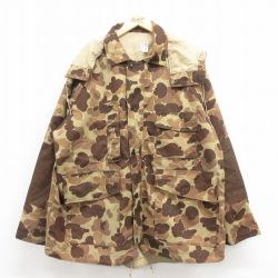 XL★古着 長袖 ハンティング ゴアテックス ジャケット パーカー メンズ ダックハンターカモ ラグラン 茶他 ブラウン 迷彩 【spe】 25sep25 中古 アウター