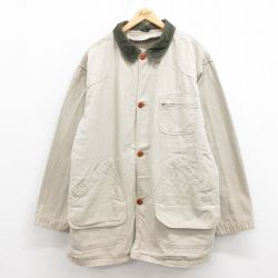XL★古着 エルエルビーン LLBEAN 長袖 ハンティング ジャケット メンズ 90年代 90s ダック地 大きいサイズ 薄ベージュ カーキ 【spe】 25sep25 中古 アウター