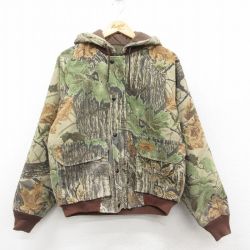 L★古着 ダックスバック 長袖 ハンティング ジャケット パーカー メンズ 90年代 90s リアルツリー ラグラン 緑他 グリーン 迷彩 【spe】 25oct01 中古 アウター