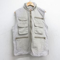 M★古着 バナナリパブリック BANANA REPUBLIC ブランド ハンティング ベスト メンズ 80年代 80s コットン 薄ベージュ カーキ 25oct15 中古 アウター