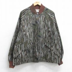 XL★古着 ウォールズ Walls 長袖 ハンティング ジャケット メンズ 80年代 80s リアルツリー ラグラン 大きいサイズ USA製 グレー他 迷彩 25oct15 中古 アウター