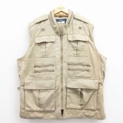 XL★古着 ハンティング ベスト メンズ 90年代 90s 大きいサイズ ベージュ 25dec03