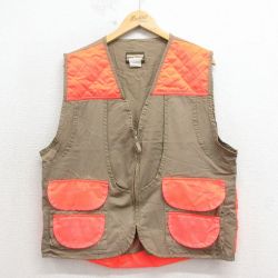 L★古着 SAFTBAK ハンティング ベスト メンズ ツートンカラー コットン ベージュ 26feb27