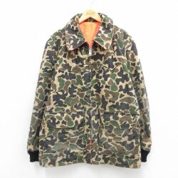 XL★古着 長袖 ハンティング ジャケット メンズ 80年代 80s ダックハンターカモ 大きいサイズ USA製 タロン ベージュ他 迷彩【spe】 26mar09
