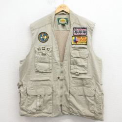 XL★古着 カベラス サファリ ベスト メンズ 00年代 00s 大きいサイズ コットン ベージュ 26apr08