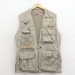 L★古着 バナナリパブリック ブランド ハンティング ベスト メンズ 80年代 80s コットン ベージュ 26apr08