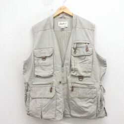 XL★古着 エディーバウアー ハンティング ベスト メンズ 00年代 00s 大きいサイズ コットン 薄ベージュ 26apr27