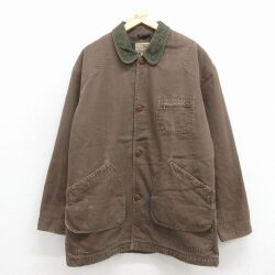 XL★古着 エルエルビーン 長袖 ハンティング ジャケット メンズ 00年代 00s ダック地 大きいサイズ ロング丈 コットン こげ茶 26apr27