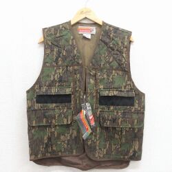 L★古着 WINCHESTER ハンティング ベスト メンズ 90年代 90s TREBARK デッドストック ブラウン 迷彩【spe】 26may23