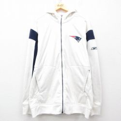 XL★古着 長袖 ジャージ パーカー メンズ 00年代 00s NFL ニューイングランドペイトリオッツ 大きいサイズ 白 ホワイト アメフト スーパーボウル 25mar19 中古 アウター トラックジャケット