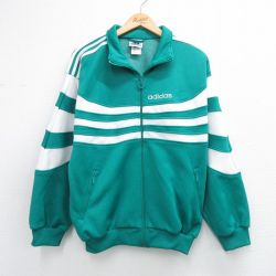 アディダス 90s 長袖ジャージ ワンポイントロゴ グリーン XL | 古着
